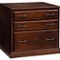 Three-drawer wood file storage cabinet