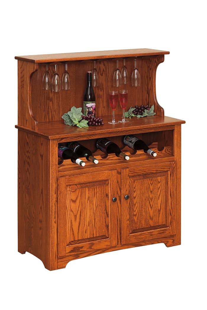 Wine cabinet with bottle rack and wine glass rack