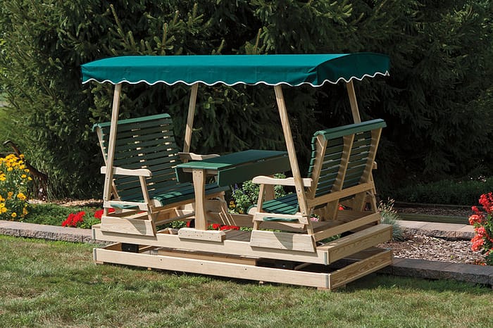 Keystone glider swing with a green awning