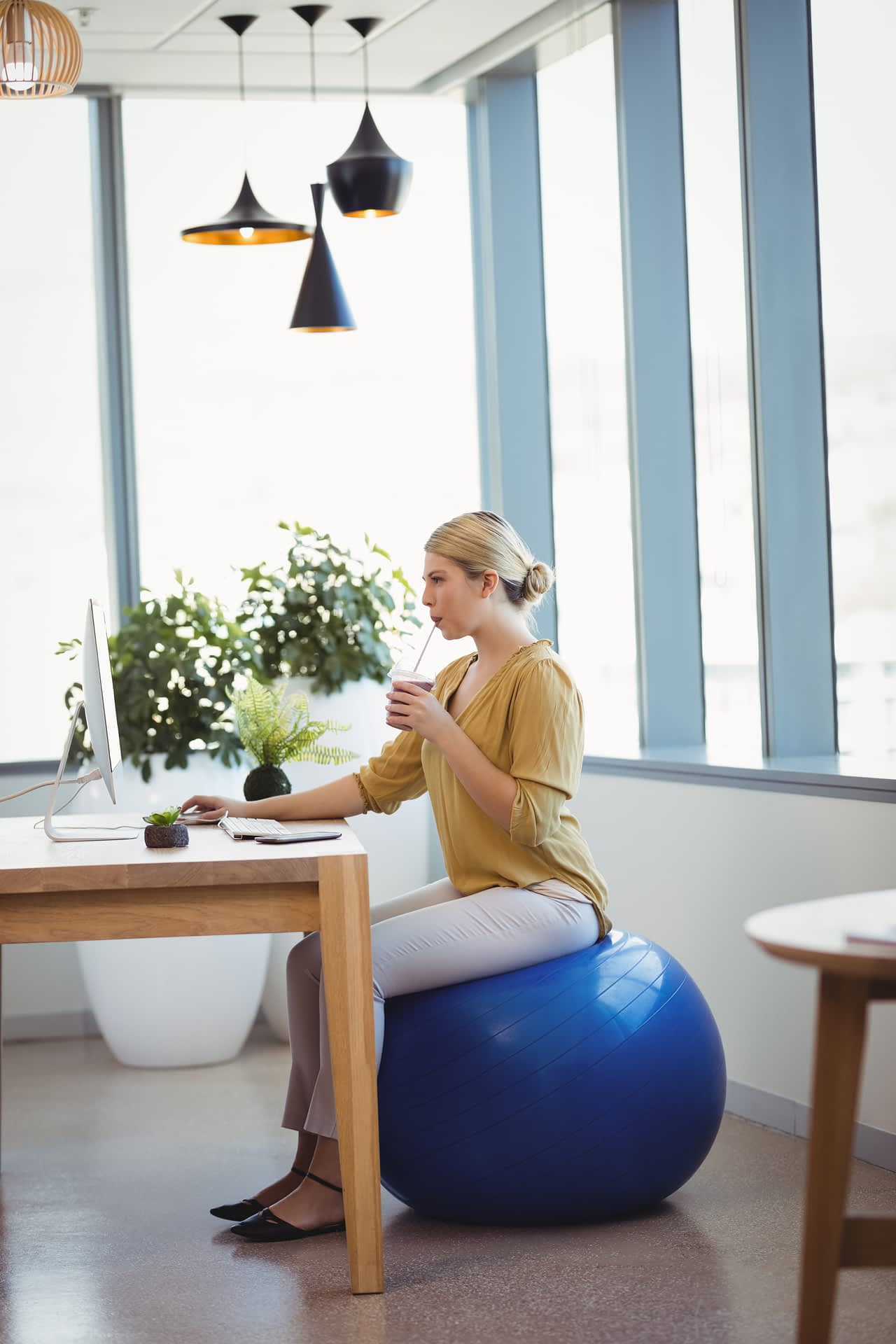 Office Chair Or Exercise Ball, Stability Ball For Desk Chair
